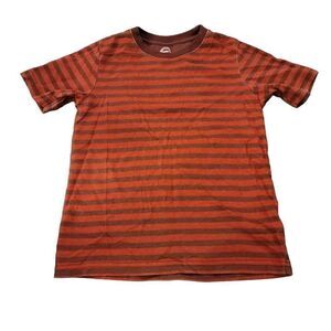 Wonder Nation Boys Red Striped Crew Neck Short Sleeve Pullover T Shirt Size 6/7